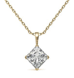 Princess Cut Moissanite Diamond Solitaire Pendant