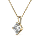 Princess Cut Moissanite Diamond Solitaire Pendant