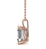 Emerald Cut Moissanite Solitaire Pendant For Women