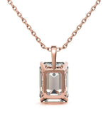 Emerald Cut Moissanite Solitaire Pendant For Women