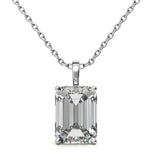 Emerald Cut Moissanite Solitaire Pendant For Women