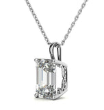 Emerald Cut Moissanite Solitaire Pendant For Women