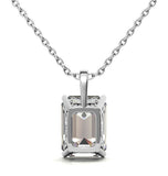 Emerald Cut Moissanite Solitaire Pendant For Women