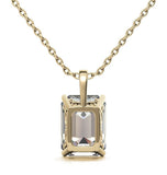 Emerald Cut Moissanite Solitaire Pendant For Women