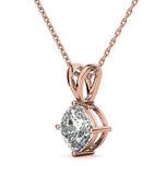 Cushion Cut Moissanite Solitaire Pendant For Women