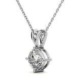 Cushion Cut Moissanite Solitaire Pendant For Women