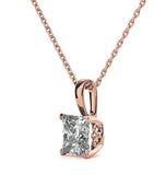 Princess Cut Moissanite V Prong Pendant