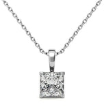 Princess Cut Moissanite V Prong Pendant