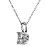 Princess Cut Moissanite V Prong Pendant