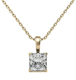 Princess Cut Moissanite V Prong Pendant