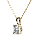 Princess Cut Moissanite V Prong Pendant