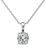 Cushion Cut Moissanite Unique Prong Solitaire Pendant