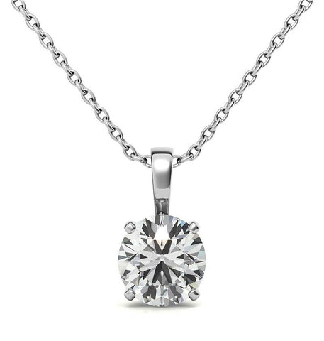 Moissanite Diamond Round Cut Solitaire Pendant