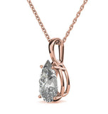 Pear Cut Moissanite Diamond Solitaire Pendant