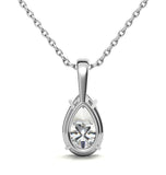 Pear Cut Moissanite Diamond Solitaire Pendant