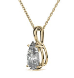 Pear Cut Moissanite Diamond Solitaire Pendant