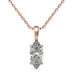 Marquise Cut Moissanite Basket Prong Pendant