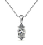 Marquise Cut Moissanite Basket Prong Pendant