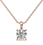 Round Brilliant Cut Heart Prong Moissanite Pendant Gift