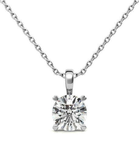 Round Brilliant Cut Heart Prong Moissanite Pendant Gift