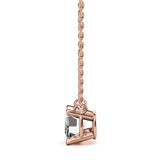 East To West Emerald Cut Moissanite Solitaire Pendant