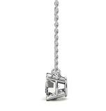 East To West Emerald Cut Moissanite Solitaire Pendant