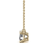 East To West Emerald Cut Moissanite Solitaire Pendant