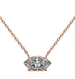 East To West Marquise Cut Moissanite Pendant