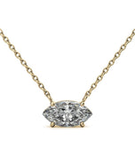 East To West Marquise Cut Moissanite Pendant