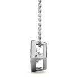 Moissanite Princess Cut Bezel Set Solitaire Pendant