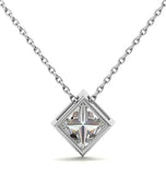 Moissanite Princess Cut Bezel Set Solitaire Pendant