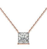 Princess Cut Moissanite Solitaire Pendant