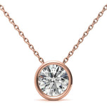 Bezel Set Round Cut Moissanite Pendant For Her