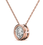 Round Brilliant Cut Bezel Set Moissanite Pendant