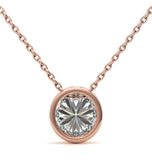 Bezel Set Round Cut Moissanite Pendant For Her