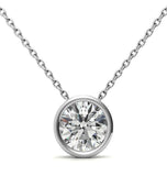 Bezel Set Round Cut Moissanite Pendant For Her