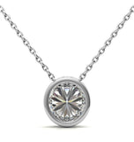 Round Brilliant Cut Bezel Set Moissanite Pendant