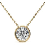 Bezel Set Round Cut Moissanite Pendant For Her