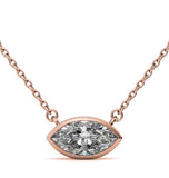 Marquise Cut Moissanite Bezel Set Pendant