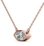 Marquise Cut Moissanite Bezel Set Pendant