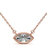 Marquise Cut Moissanite Bezel Set Pendant