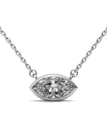 Marquise Cut Moissanite Bezel Set Pendant