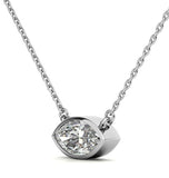 Marquise Cut Moissanite Bezel Set Pendant