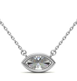 Marquise Cut Moissanite Bezel Set Pendant