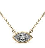 Marquise Cut Moissanite Bezel Set Pendant