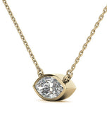 Marquise Cut Moissanite Bezel Set Pendant