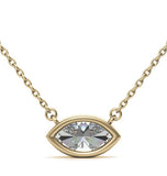 Marquise Cut Moissanite Bezel Set Pendant