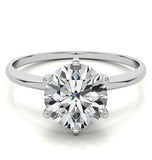 Round Cut Moissanite Solitaire Engagement Ring