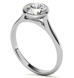 Round Cut Moissanite Bezel Set Solitaire Ring