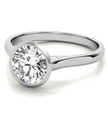 Round Cut Moissanite Bezel Set Solitaire Ring